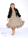 Striped winter dress with jacket (603)