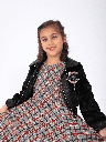 Striped winter dress with jacket (603)