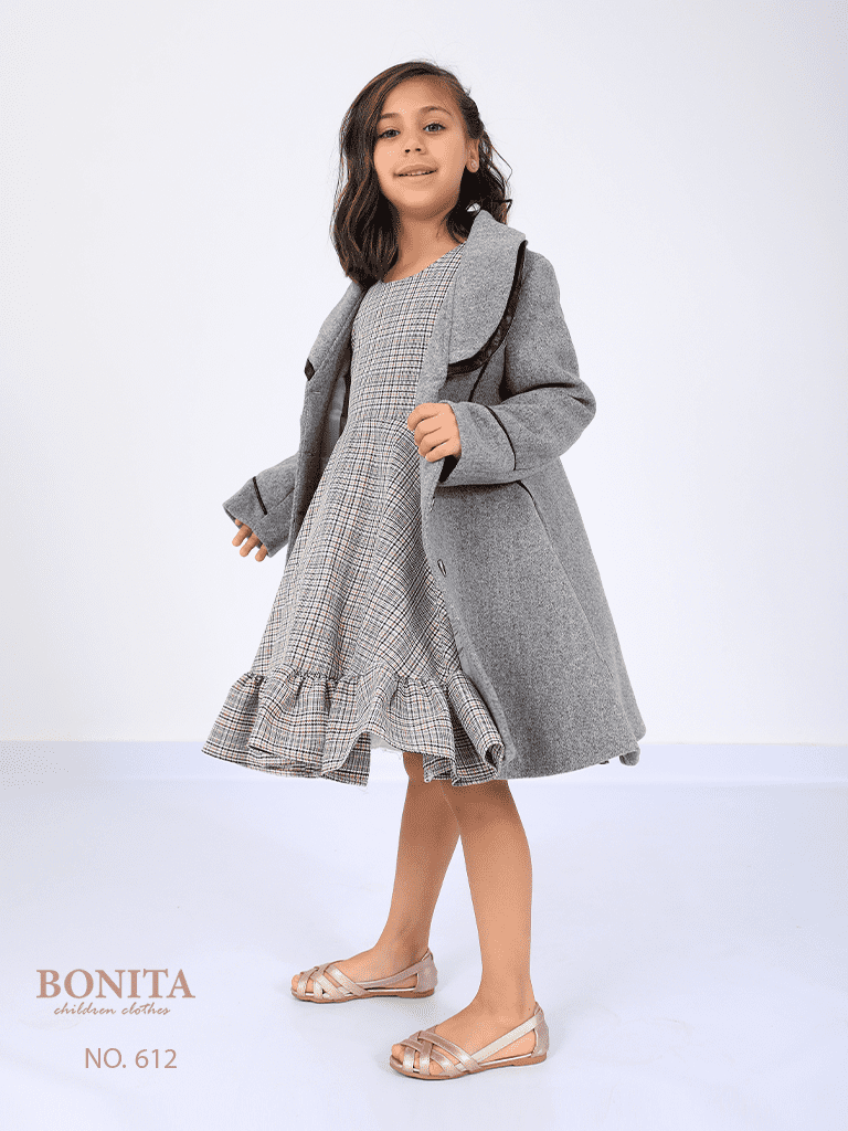 Check print dress with jacket (612)