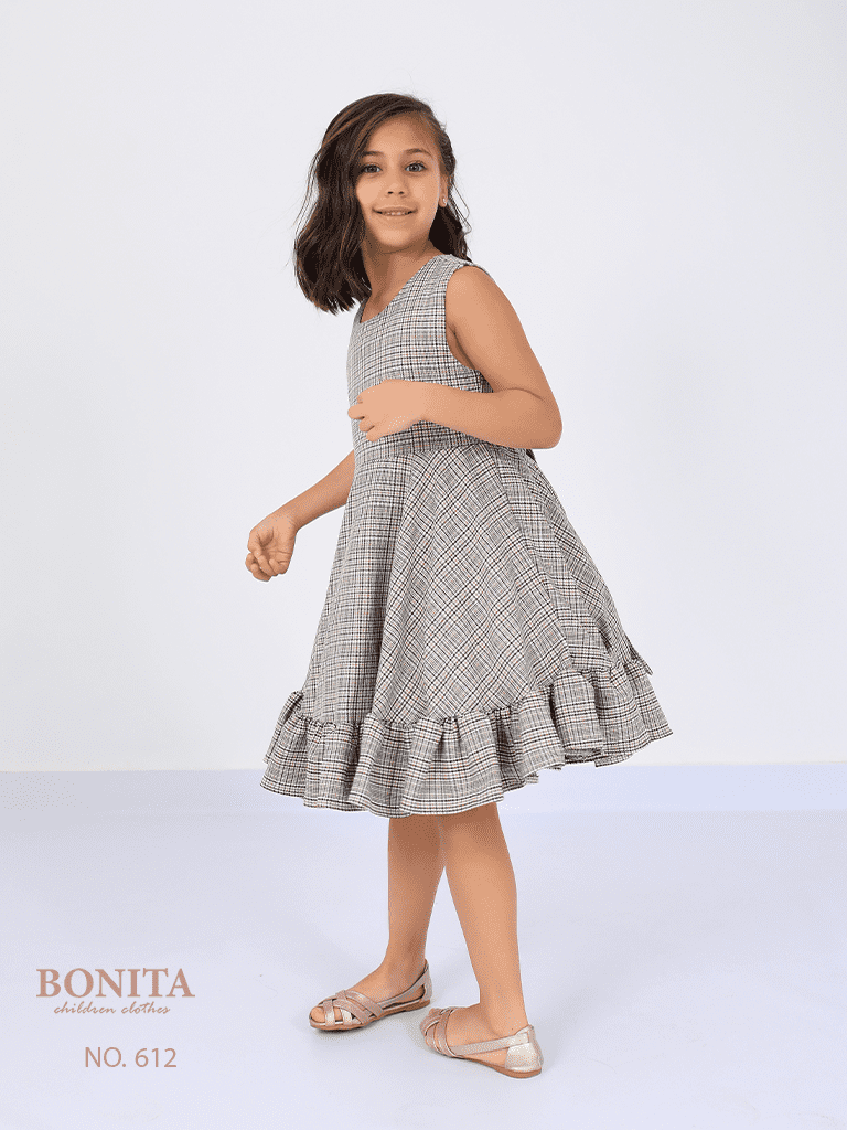 Check print dress with jacket (612)