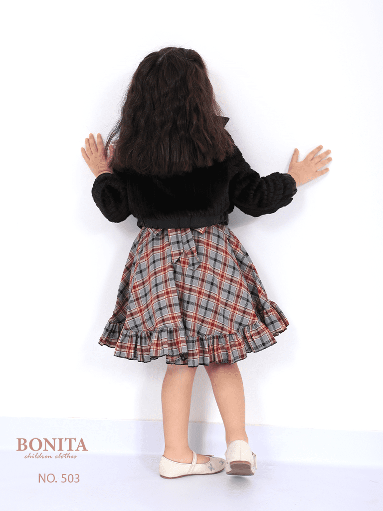 Winter dress with black jacket (503)