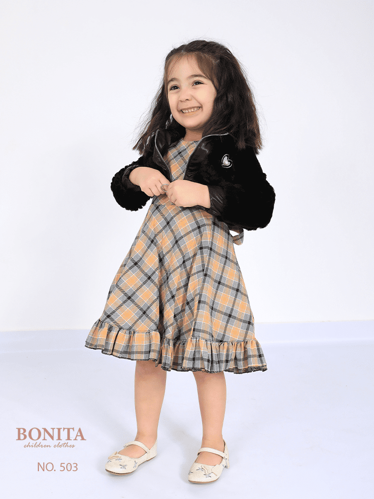 Winter dress with black jacket (503)
