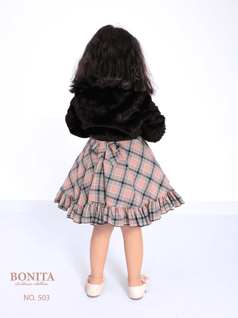 Winter dress with black jacket (503)