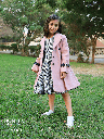 Button front coat with beautiful dress (613)