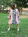 Button front coat with beautiful dress (613)