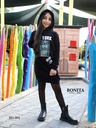 Striped winter dress with jacket (603)