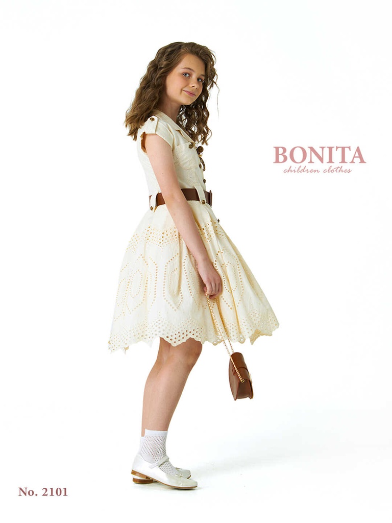 Button front coat with beautiful dress (613)