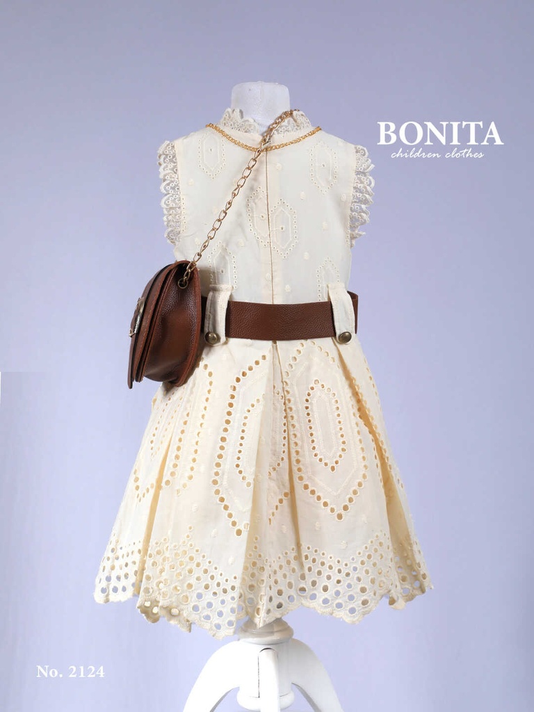 Beige embroidered dress (2124)