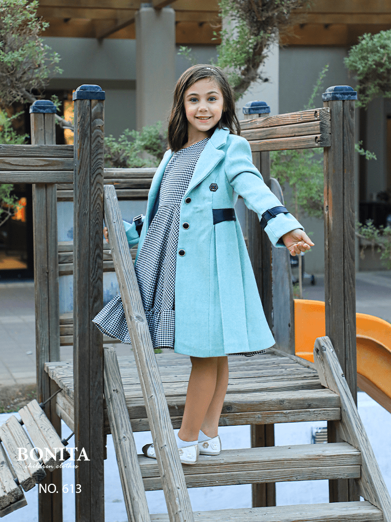 Check print dress with jacket (613)