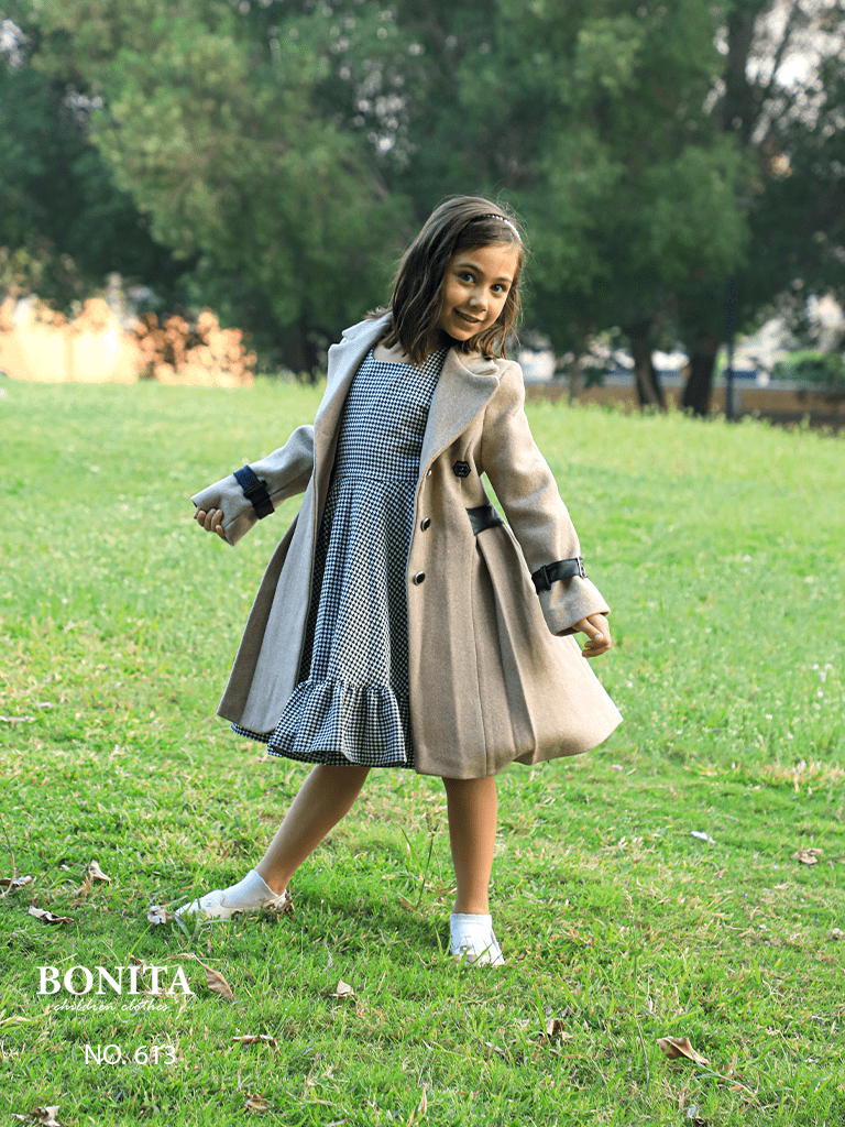 Check print dress with jacket (613)